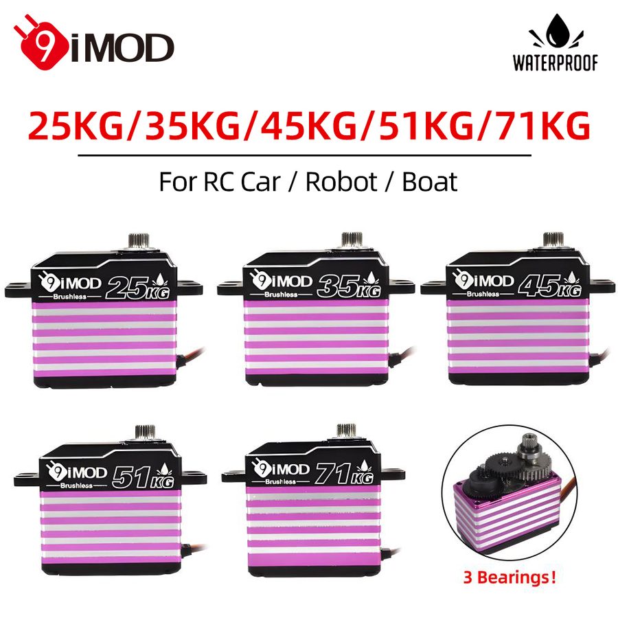 Upgrade 25KG 35KG 45KG 51KG 71KG Red Brushless Servo 9IMOD 3 Bearing