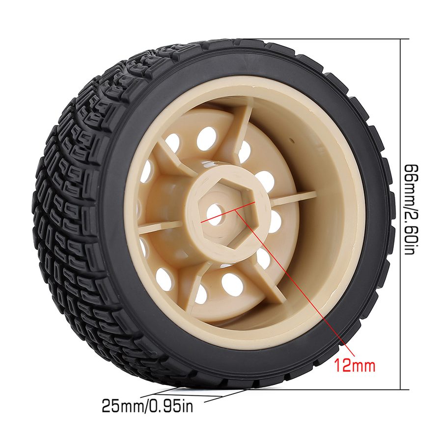 Austar 4PCS 12mm Hex 67mm RC Car Rubber Tires Wheel Rim