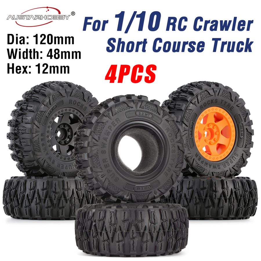 AUSTARHOBBY 2.2 inch Short Course Truck Tires 120*48mm 4
