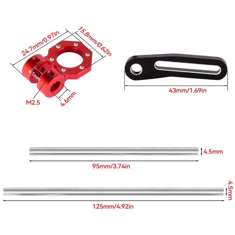 9IMOD 1/10 RC Aluminum Front & Rear Bumper Set for TRX4 TRX6 SCX10 Gen8 Crawler