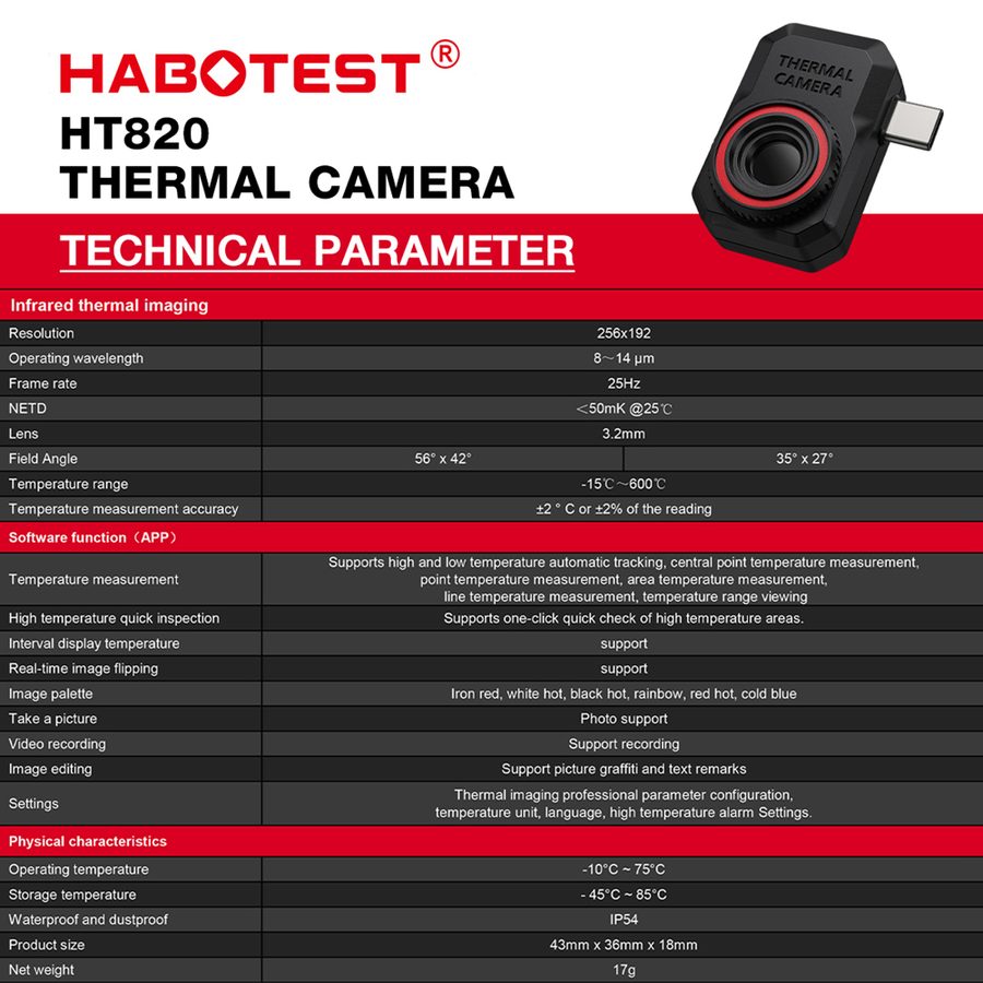 HABOTEST HT820 Camera