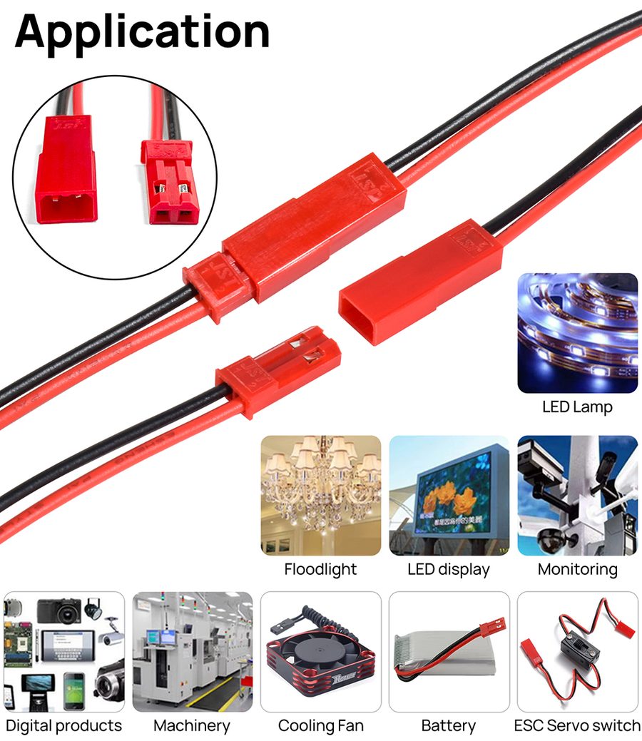 PVC100/150/200MM JST Connector DlY 2
