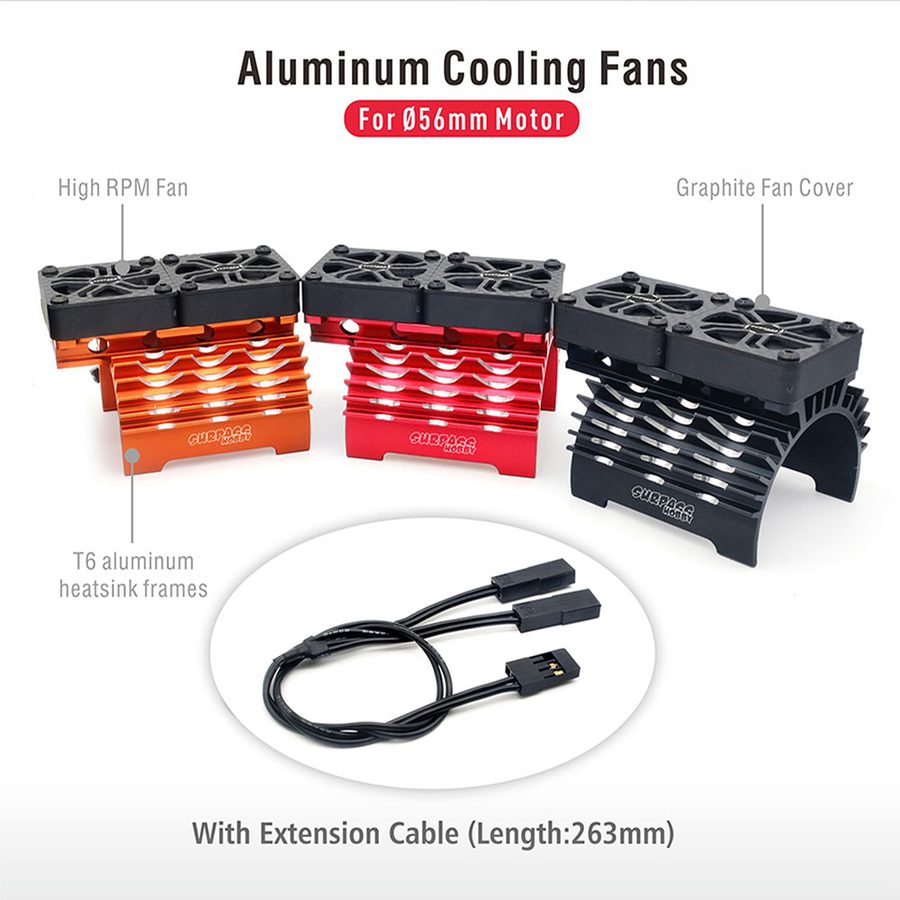 A1 Surpass 1/5 55/56/58mm Brushless Motor Fan 8.4V/16000 Cooling Red