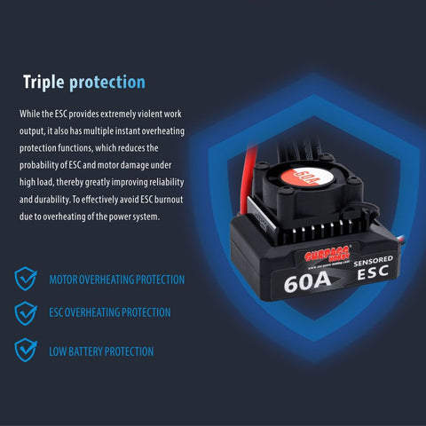 SURPASSHOBBY S60A Sensored Brushless ESC 1/10 1/12 Car