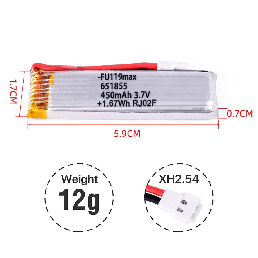 WLtoys XK K110 K110S Airplane Battery 3.7V 450mAh XH2.54 / Charger