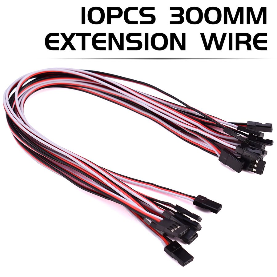 300mm RC Extension Cable /FUTABA JR Male/Male Servo Wire White/Red/Bla