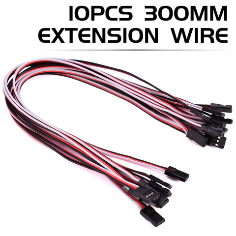 300mm RC Extension Cable /FUTABA JR Male/Male Servo Wire White/Red/Bla