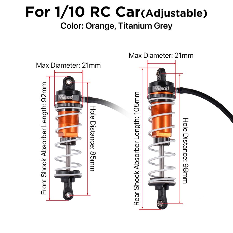 1/7 1/8 1/10 RC Car Scale Metal Hydraulic Shock Absorber