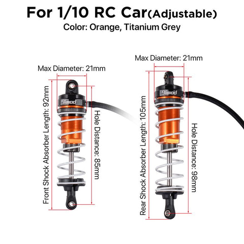1/7 1/8 1/10 RC Car Scale Metal Hydraulic Shock Absorber
