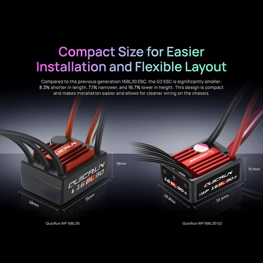 HOBBYWING QUICRUN WP-16BL30 G2 Sensorless Brushless ESC