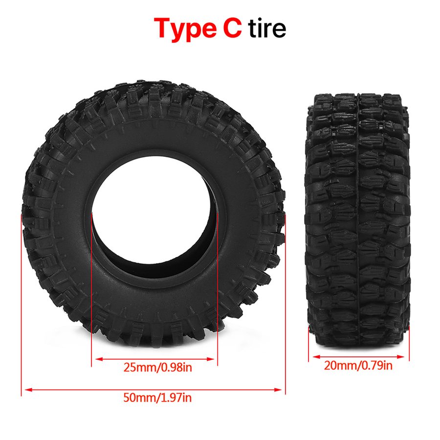 Wheel Hub / Tires Tire For 1/18 TRX4M 1/24 SCX24
