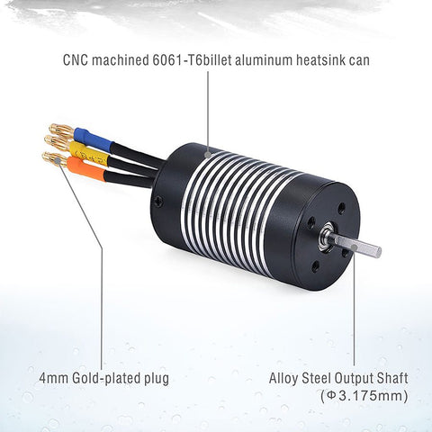 Rocket Black 2845 Sensorless Brushless Waterproof Motor 3.175mm Shaft