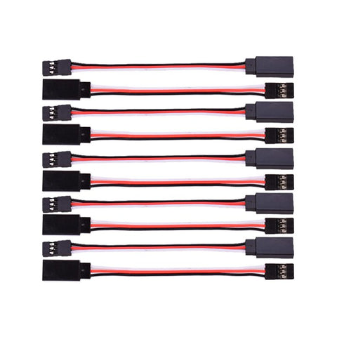 100mm RC Extension Cable /FUTABA JR Male/Female Servo White/Red/Black 10