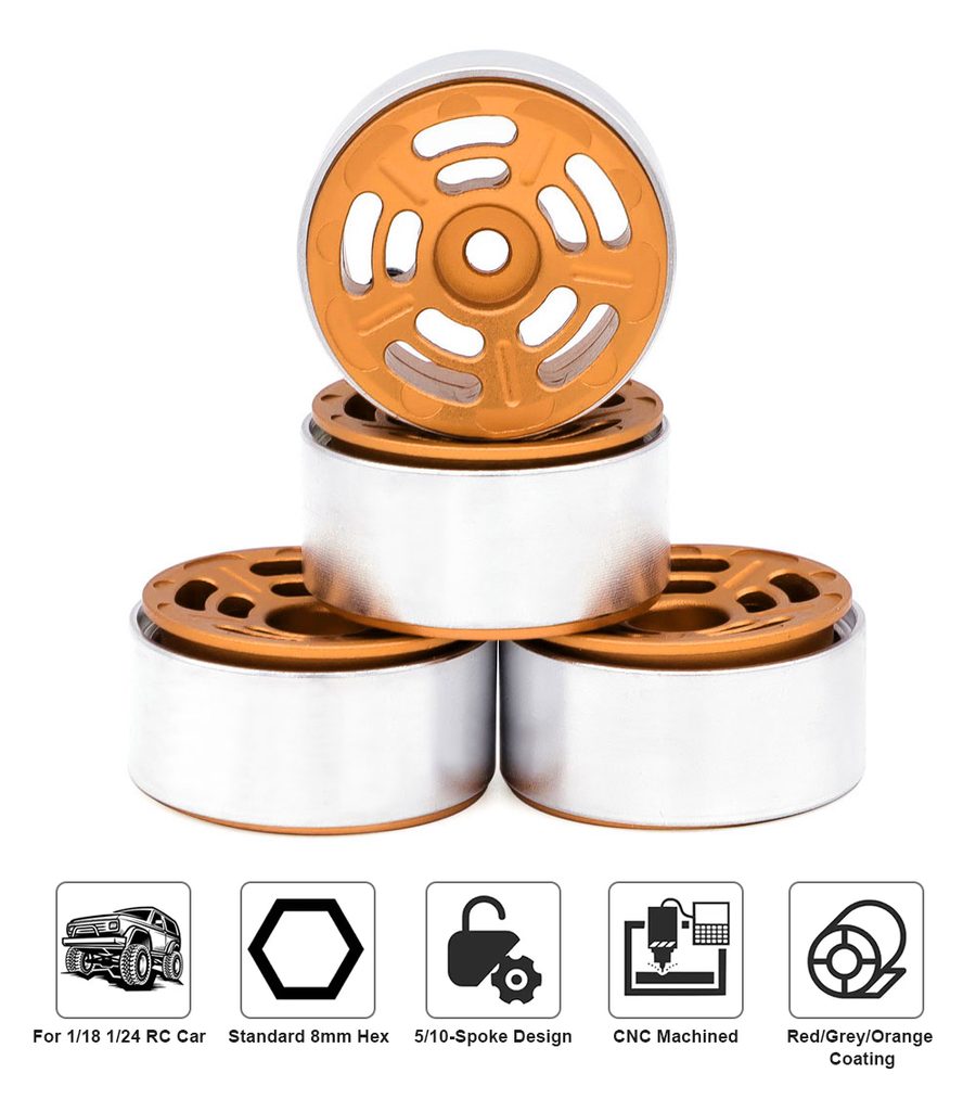 ZD Racing 1:24 1:18 Rock Crawler Aluminum Wheel Hub Set 4