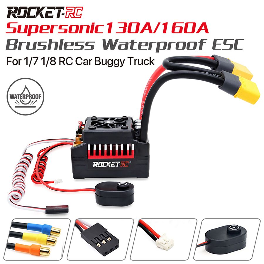 ROCKET-RC-V2 Series Waterproof Brushless ESC 130A/160A Sensorless