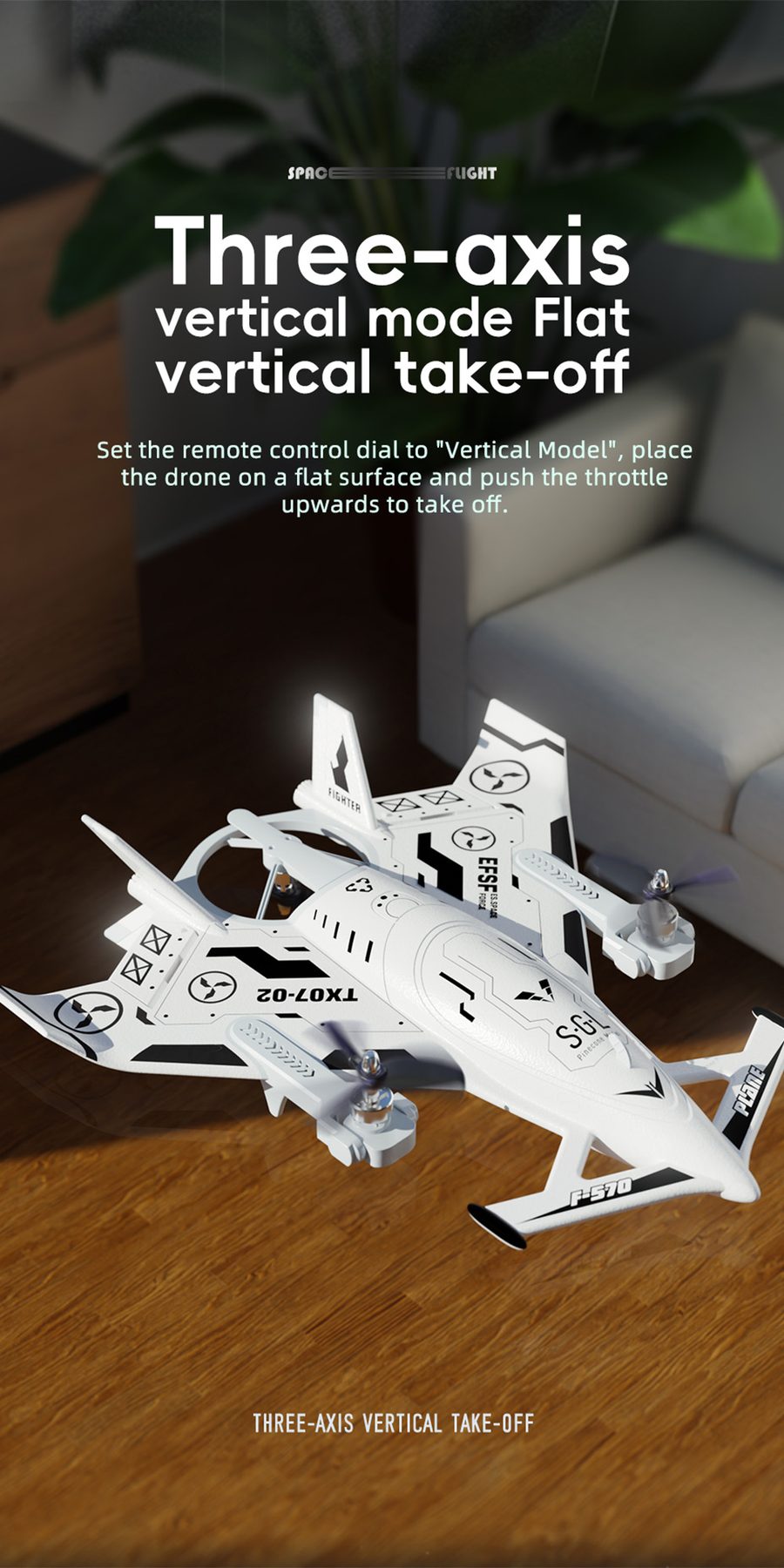 9IMOD RC Plane SG-F35 Aerobatic Fighterc 8Channels EPP Material 6-Axis Gyros 2.4G 3-Mode Flight 2 speeds Brushless Remote Control Glider
