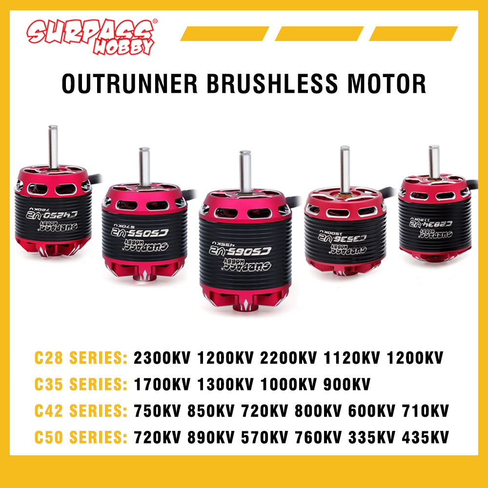 SURPASS HOBBY C28 C35 C42 C50 series V2 motor size lineup