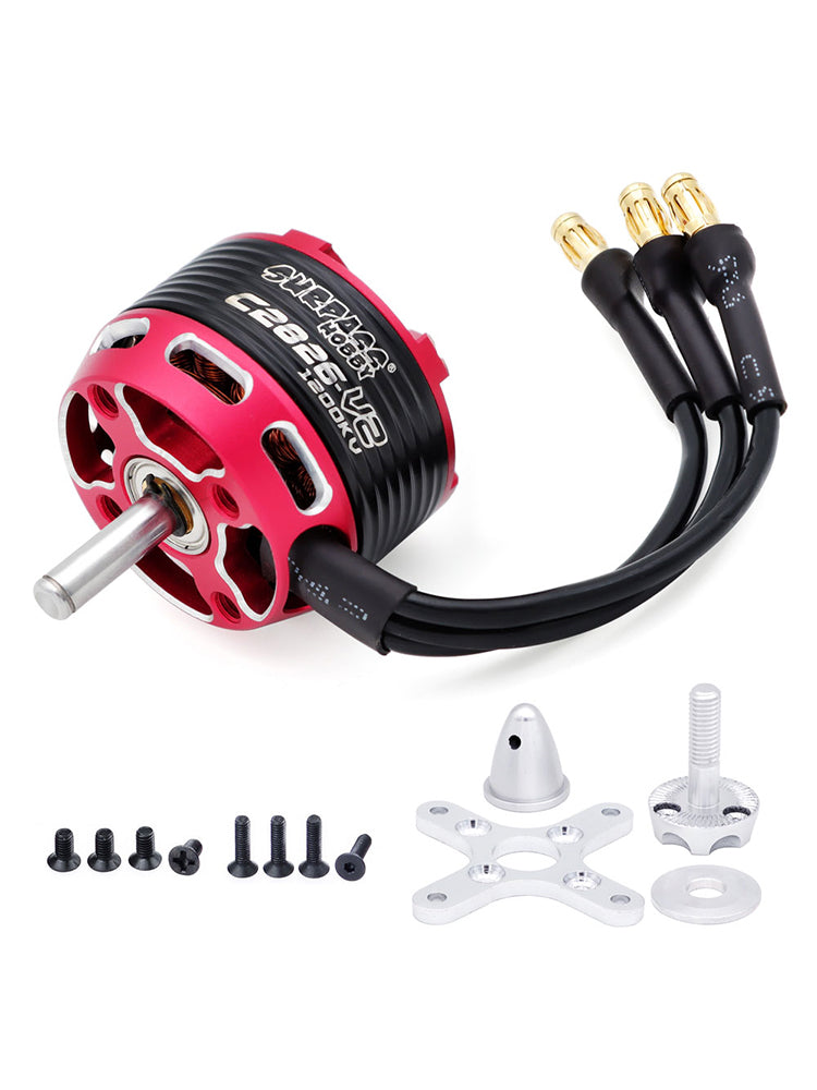 Package contents - motor, mount, prop adaptor and screws